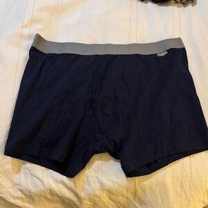 Men's Navy Boxer Briefs with Gray Waistband